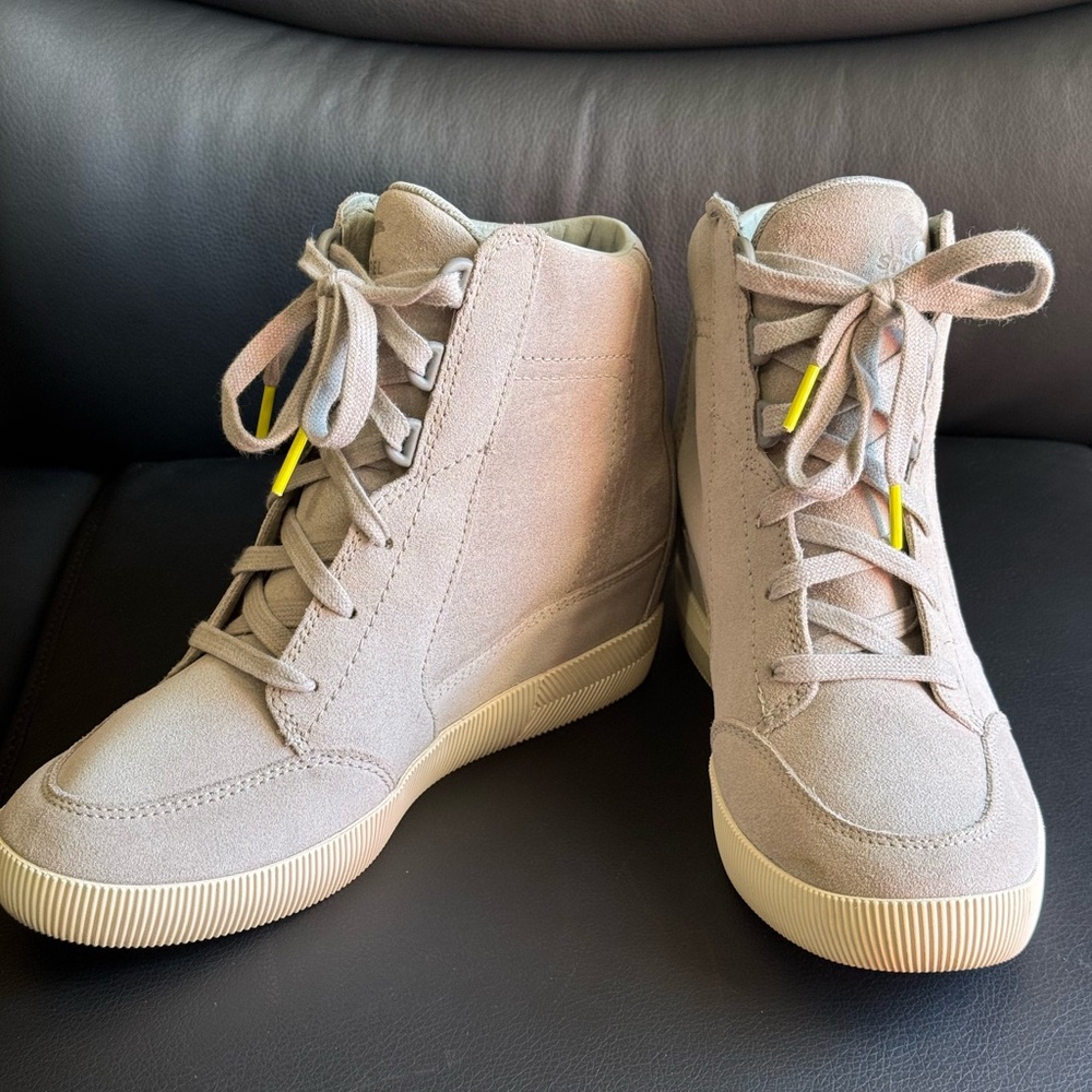 Sorel Out N About Waterproof Leather Wedge Sneakers